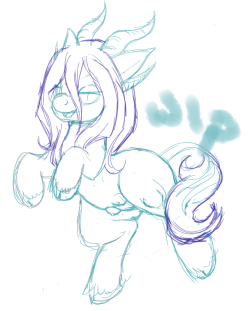 Pin-up Sketch WIP A Draenei pony! I love