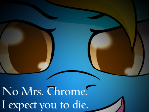 ask-googlechrome:This one took me a while to finish. +1 internet if you get the James Bond reference. Also Chrome doesn’t know how to tie proper knots.Featuring the Time Mistress (originally was going to be Orange Juice Pony but she closed her blog)and