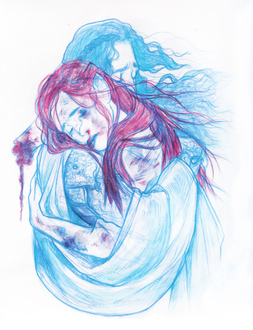 scorpionhoney: Fingon Embracing Maedhros  Cousins embrace when Fingon rescues Maedhros from Tha