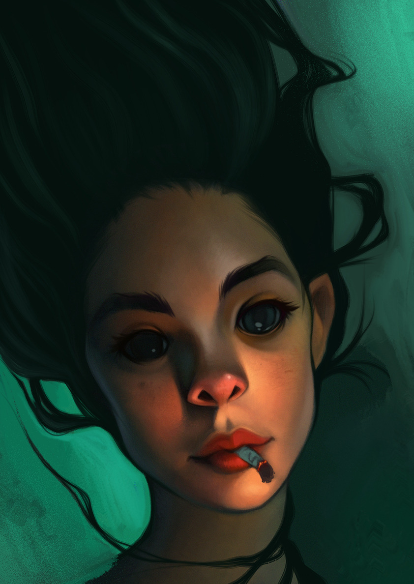 emilyjulstrom:  A study that I took too far again. Working green into the skin can