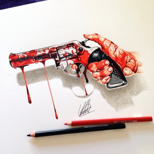 escape-to-art:  Bloody drawings by Chris Clarke.  Check out his Instagram for many more hyper-detailed drawings, inverted drawings, geometrical drawing, and colored drawings. (Not just bloody) Instagram // Shop // Contact Please do not remove the links,