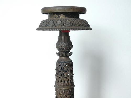 Detail of temple oil lamp, Nepal