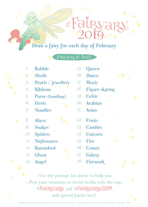 Fairyary 2021! ✨Previous years (2018-2020) Fairyary prompts recap post (English and French versions)