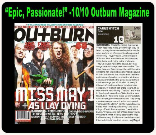 #FlashbackFriday — This day in 2012, Outburn Magazine gave the Icarus Witch album RISE a perfect 10/