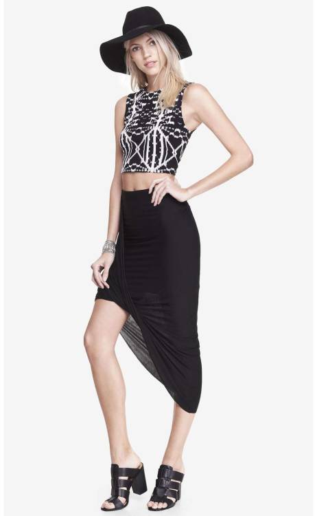 Loop Front Asymmetrical Skirt