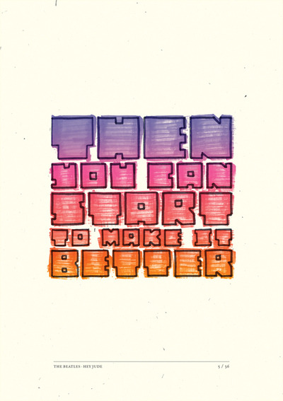 martinekenblog:   Hey JudeIllustrated lyrics by Stefano Agabio        
