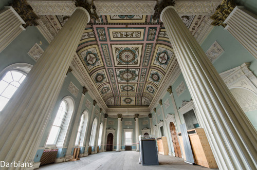 darbians:  A large abandoned spa hotel and council offices in the UK. Check out the link below for lots more pics from here….Buxton Crescent