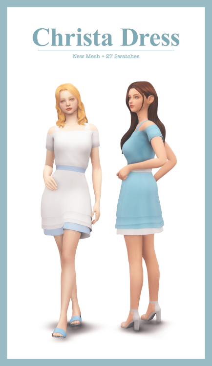 Christa DressA simple dress I made, this is my very first Patreon early access item!BGC27 SwatchesCu