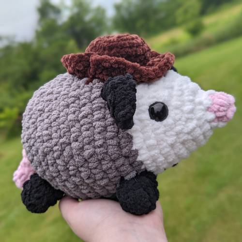 figdays:    Crochet Cowboy Opossum Plushie