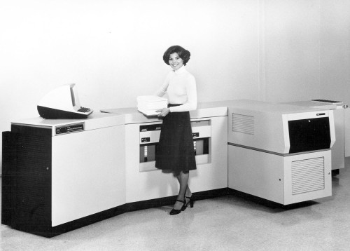 One of the earliest laser printers, the Xerox 9700, from 1977.