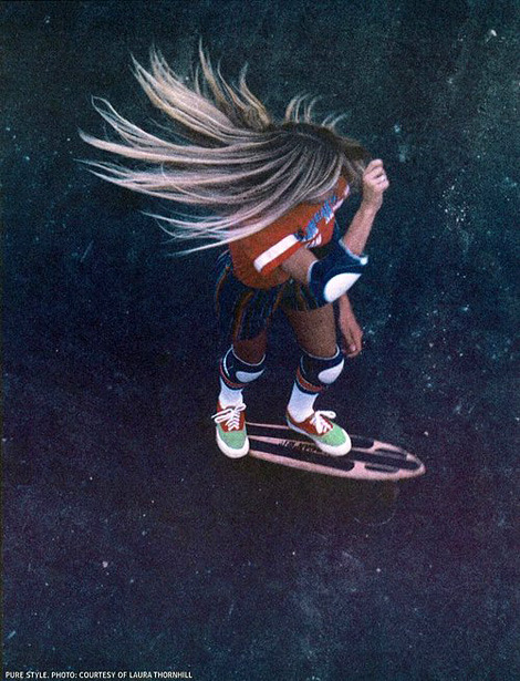 fourteen-forty:  Girls skating in the seventies. Including Laura Thornhill, (mostly), Kim Cespedes, Robin Logan, Ellen-Oneal, Short shorts, long hair & fancy footwork. 