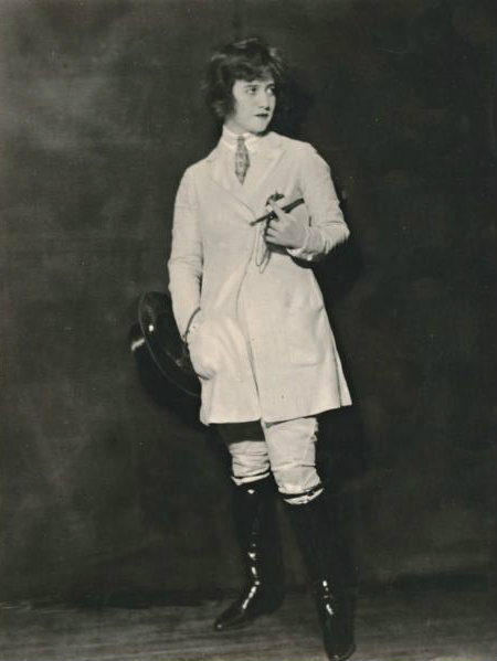 Francine Larrimore in a riding habit, 1920s.