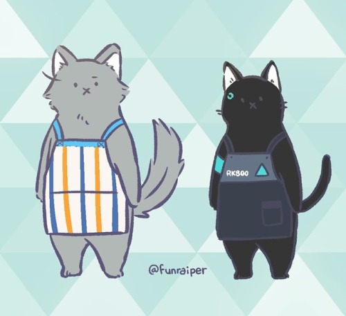 Hankcon as Apron cats Idk if that’s gonna be what I’ll be calling them hahaha #dbh #detr