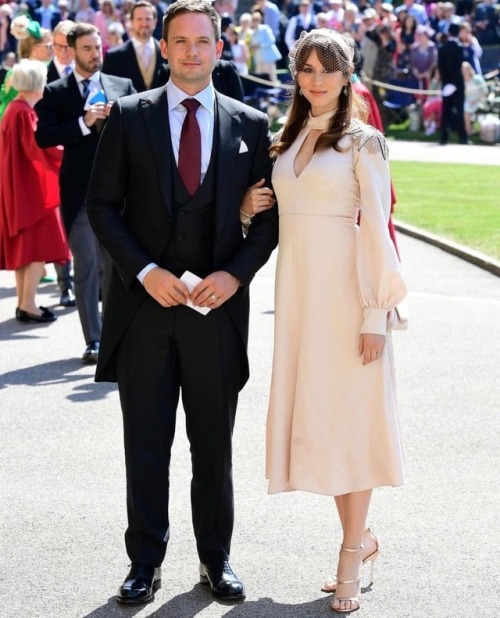 fuckyeslittleliars:Troian Bellisario and Patrick J. Adams at the Royal Wedding