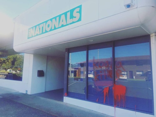 Coffs Harbour National Party office vandalised with red paint and the words ‘Koala Killer’. The vand