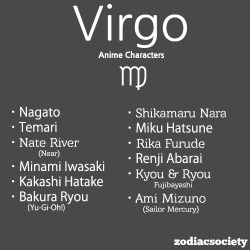 zodiacsociety:  Virgo anime characters` 