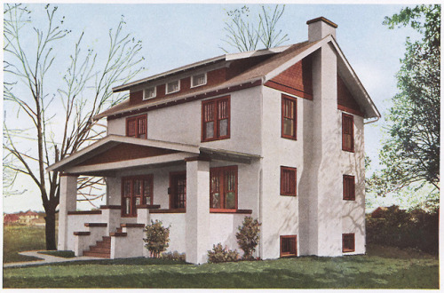 vintagehomeplans:United States, 1916: The SentinelA two-story house with a split staircase—sta