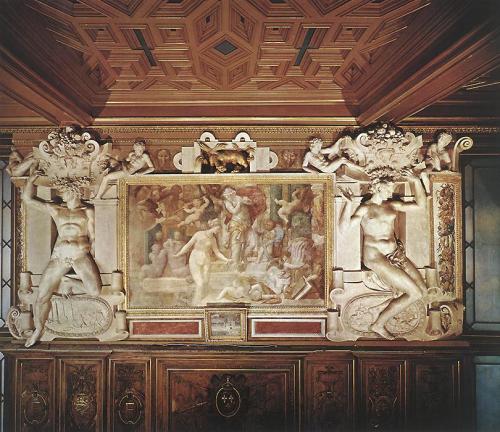 Galerie François I (The Gallery of Francis I) at the Palace of Fontainebleau frescoes by