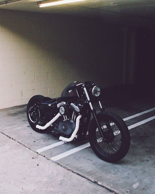 fast-iron:  Harley Davidson Sportster Bobber - Owner Adam Wichmann If you have a custom bobber, cafe racer or hotrod that deserves some spotlight, just submit some pictures to me 