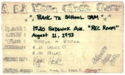 behindthegrooves:  On this day in music history: August 11, 1973 - Eighteen year old Jamaican born DJ Kool Herc (aka Clive Campbell) throws a block party in the first floor rec room of his apartment building at 1520 Sedgwick Avenue in the Bronx in New