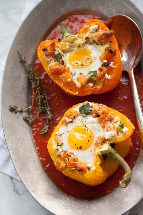 fattributes:Baked Eggs in Stuffed Sweet Peppers