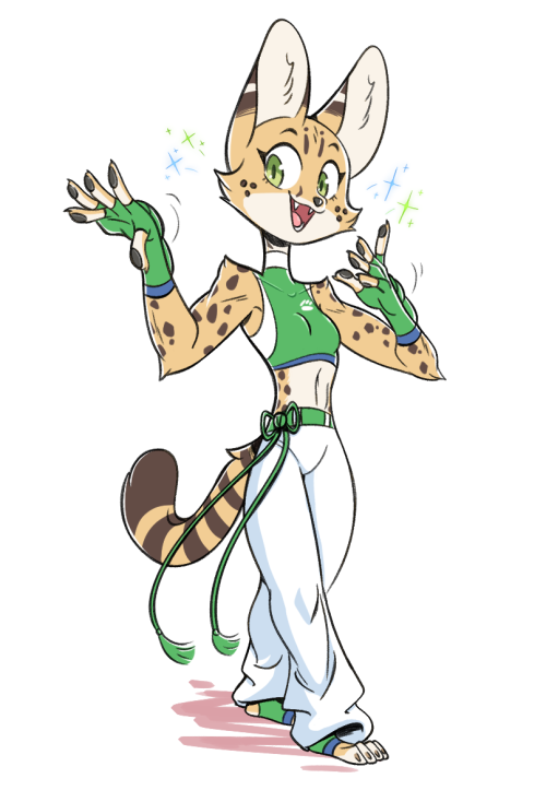 Wanted to give my capoeira serval Kiera a bit of a redesign!Dance kitty~ ✨