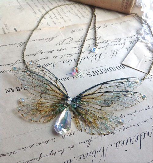   Faerie wing jewelry by Under the Ivy.