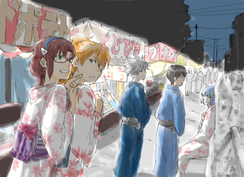「【エヴァ】暑中見舞い」/「すいまめ」のイラスト [pixiv]