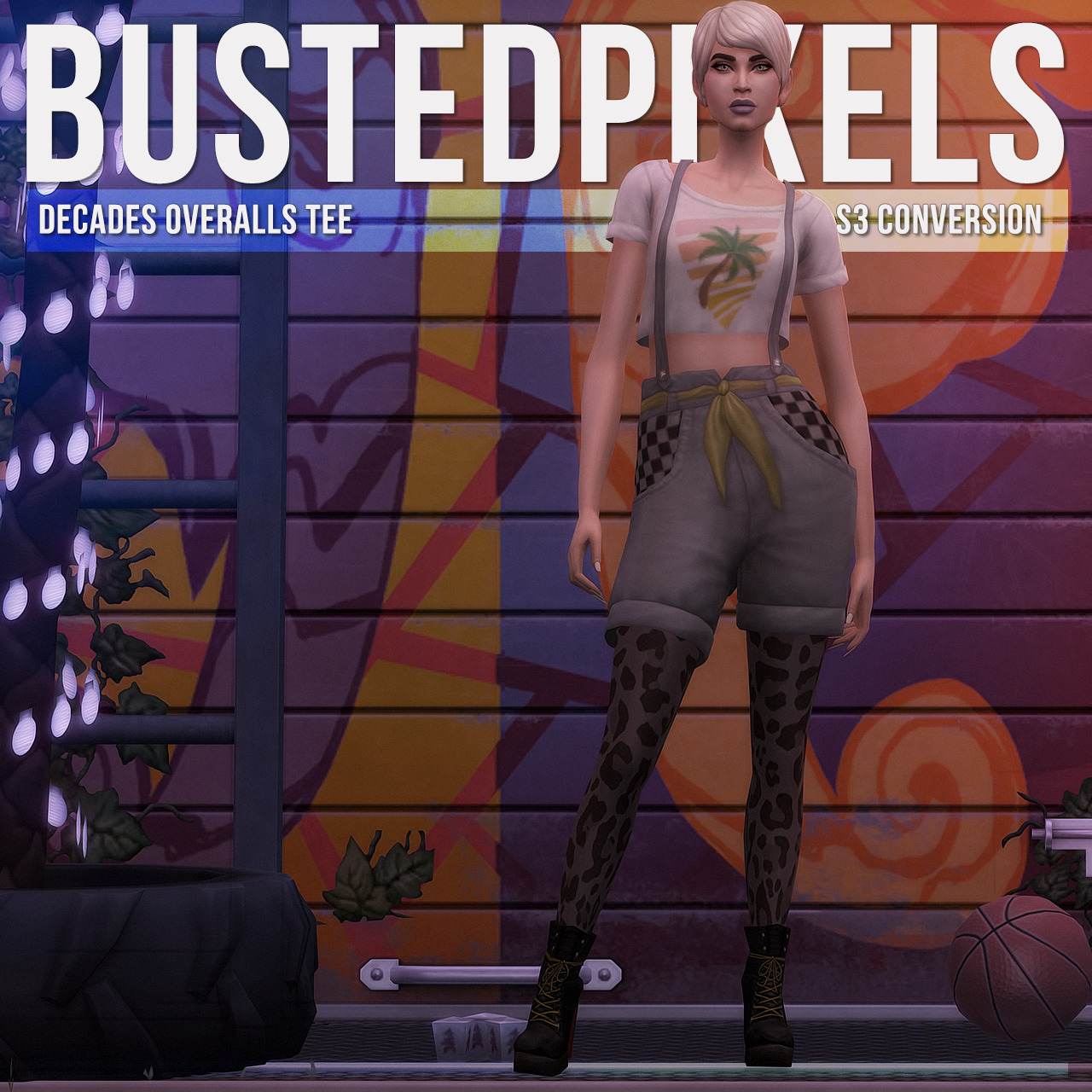 Busted Pixels : Decades Overalls Tee S3 Conversion Base Game