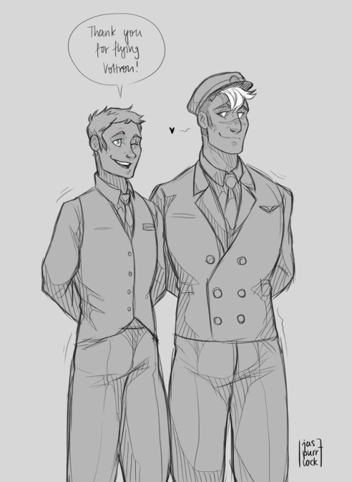 jaspurrlock:  geekinglikeaboss: jaspurrlock: Never would Lance have thought that serving first class would have him end up in the bathroom, being fucked senseless by Mr. Zarkon, his underwear held in his mouth by his own tie, to gag him… Waking the