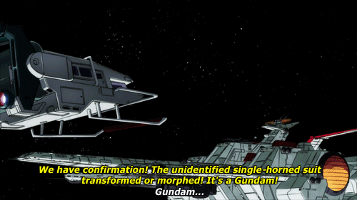 baddroid:  the first minute of episode 2 where they say Gundam 20 times