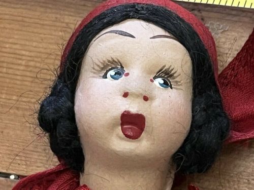 vintage lenci doll cloth Italian pouty face shifty eyes cloth 1940s red dress ebay snailracer500