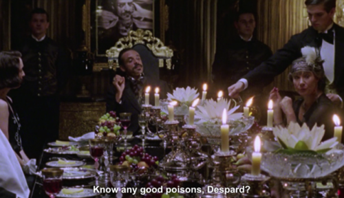 sashayed: MOOD: alexander siddig in this episode of Poirot, enthroned in an opulent dining room unde