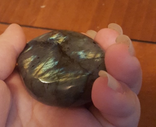 My Two Labradorites! Theyre My Favorite Stone, Though I Have Only These 2. The Big One Has Only A Little