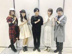 fuku-shuu:  The Shingeki no Kyojin seiyuu - Kobayashi Yuu (Sasha), Ishikawa Yui (Mikasa), Kaji Yuuki (Eren), Inoue Marina (Armin), and Shimono Hiro (Connie) - attend AnimeJapan 2017 to promote the upcoming 2nd season! SnK season 2 premieres on April 1st,