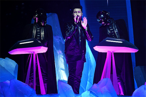 throughthedark: The Weeknd &amp; Daft Punk performing at the 59th GRAMMY awards (02/12/17)