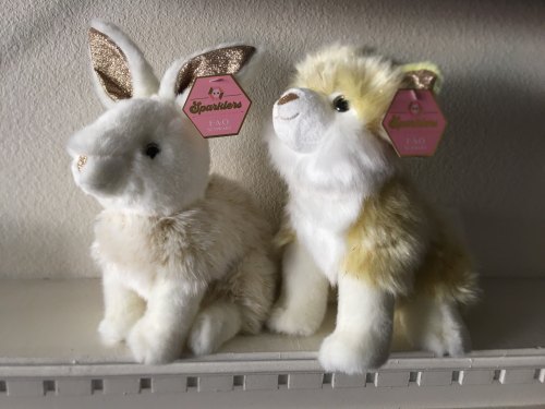 New additions to the plush family! These two are from the F.A.O Schwarz Sparklers line, purchased at