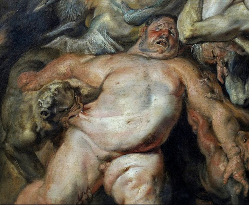 signorformica:Fall of the damned (detail), Rubens ~ ca.1620 Alte Pinakothek, Munich• via Bibliothèqu