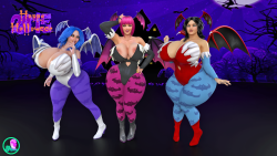 Happy Halloween From Lola Zana N Bessie O3O They Look Great In The Morrigan Outfit.