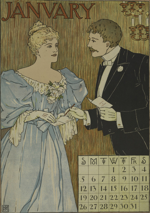 January 1896Artist: F. Schuyler Mathews (American;1854–1938)ChromolithographPage from a calendar pub