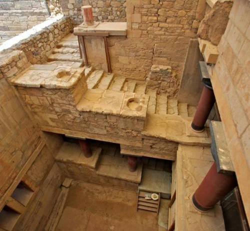The stairs in the Palace of Knossos.