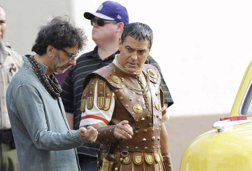 Joel and Ethan Coen while filming Hail, Caesar! (2016)