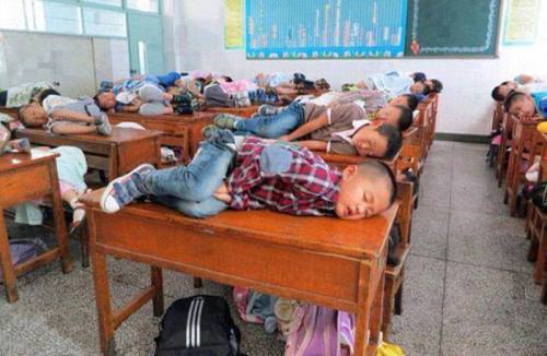 random-and-interesting: In China, teachers allow children to sleep in class for 20 minutes to learn 