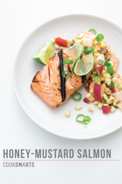 foodffs:  HONEY-MUSTARD SALMON WITH CORN &amp; PEACH SALSA + AVOCADO CREME Really nice recipes. Every hour. Show me what you cooked! 