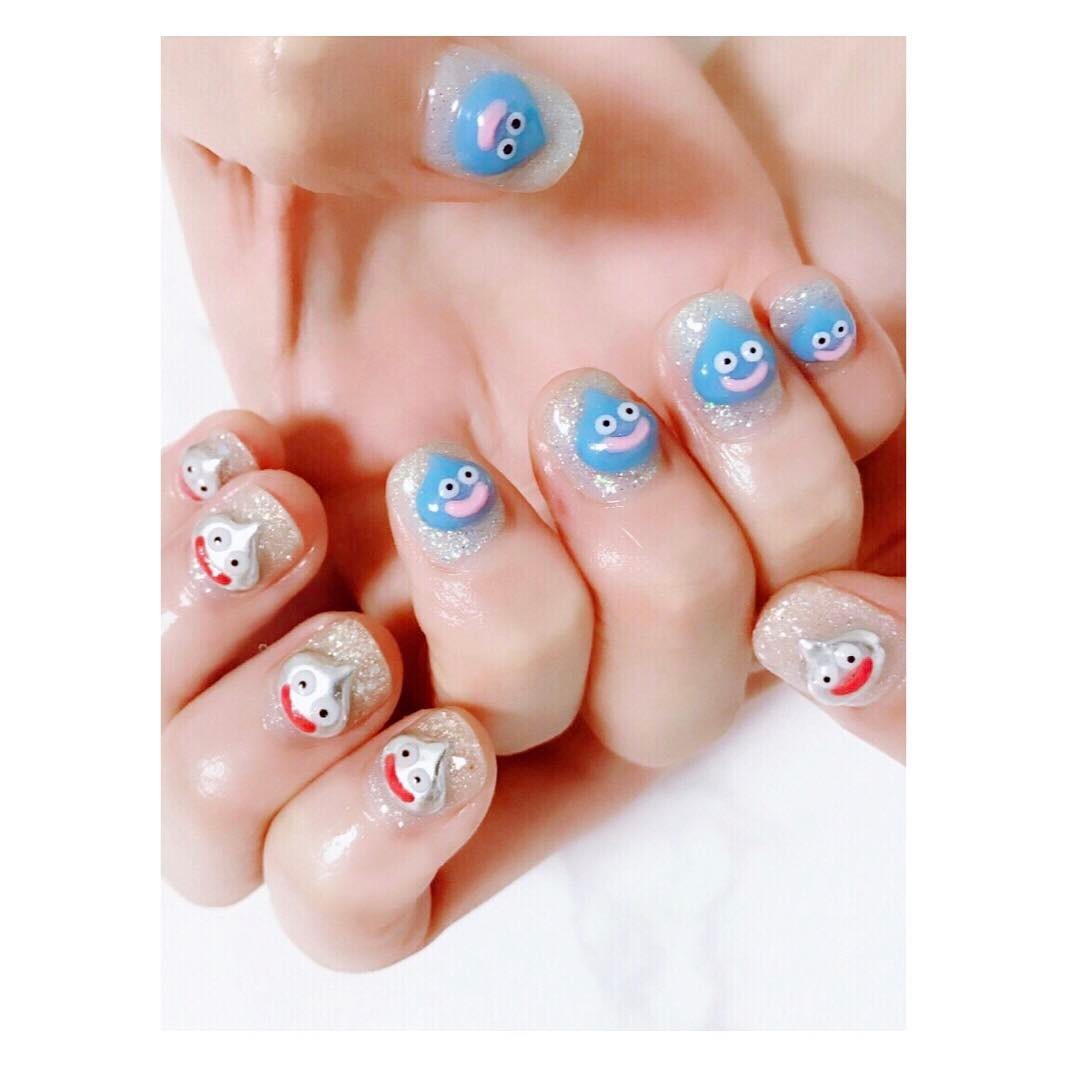 Fancynails スライムとメタルスライム Nail Nails Nailart ネイル 美甲