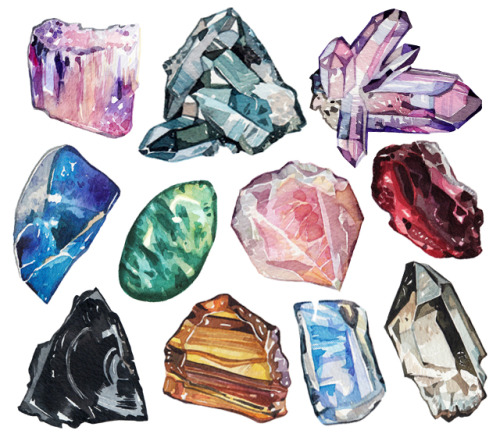 hollyexleyillustration:Crystal illustrations for a new book ‘A Wilder Life’