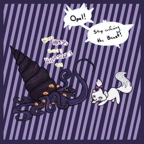 spiderponyrarity:  I’m going to do some sort of weekly drawing doodle thing, so have a Beast and Opal.  xD!