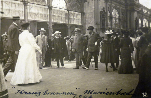 King Edward VII at Marienbad, Bohemia, 1904.The King came for the waters, which he would drink every