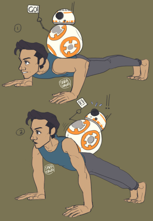 sara-wawa:Poe working out with BB8 but that’s just a bad ideait’s like one of those work outs when s