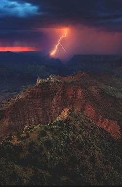theencompassingworld:  opticxllyaroused:    Lightning at the Grand Canyon    The World Around Us